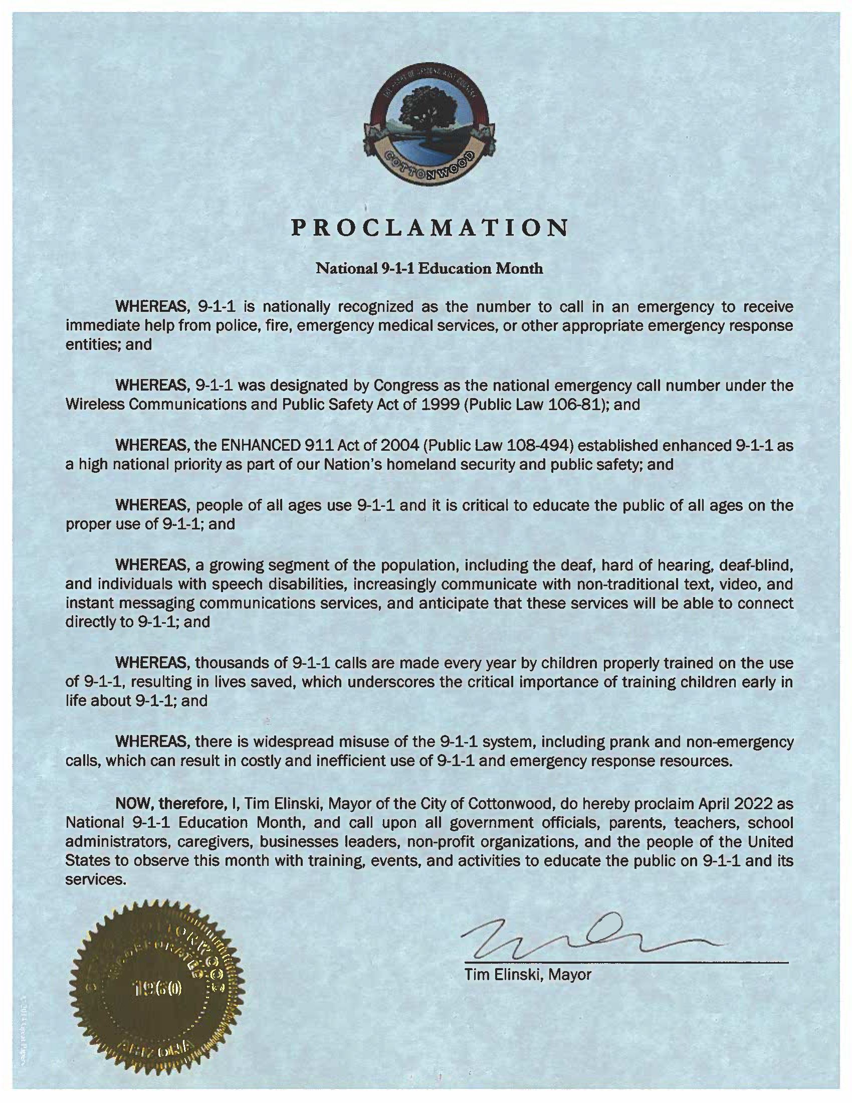 National 911 Education Month 2022