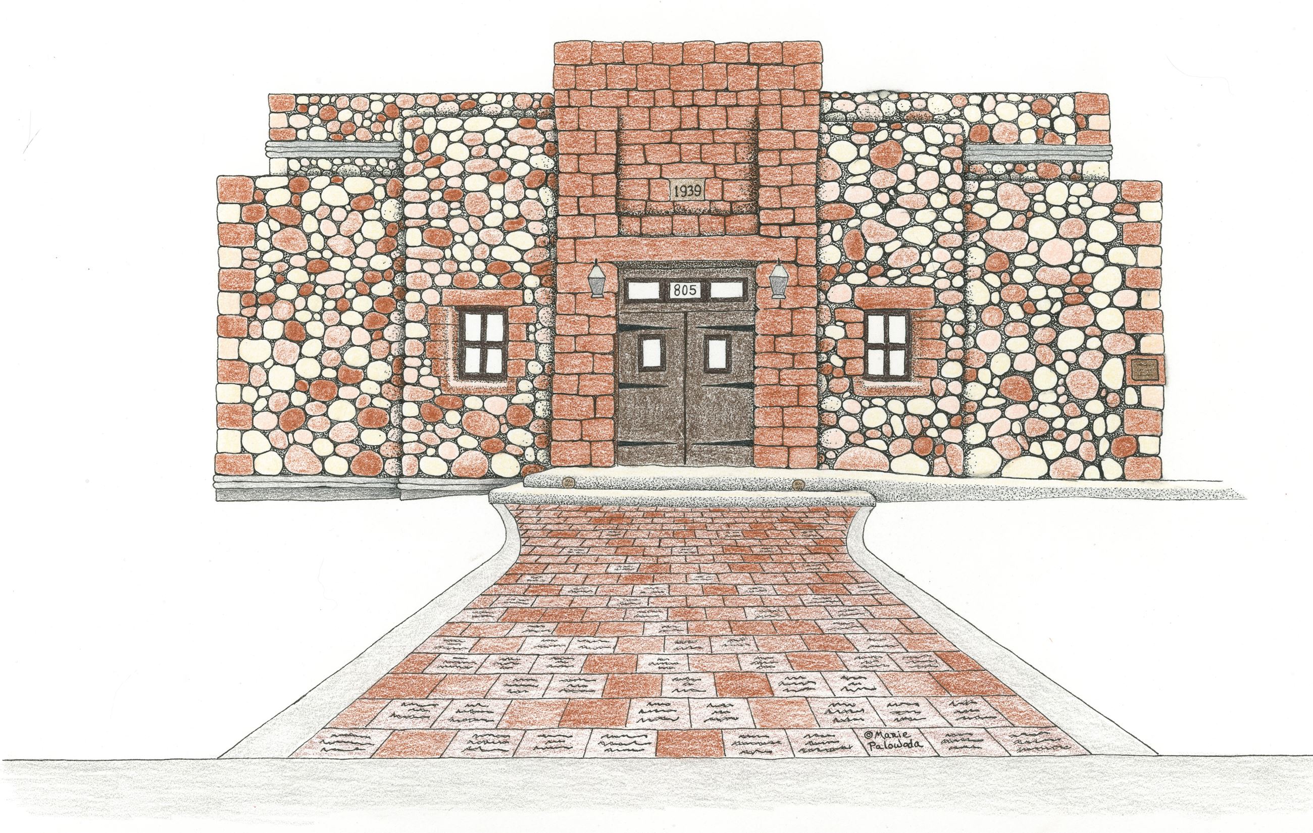 Rendition of Clubhouse with walkway