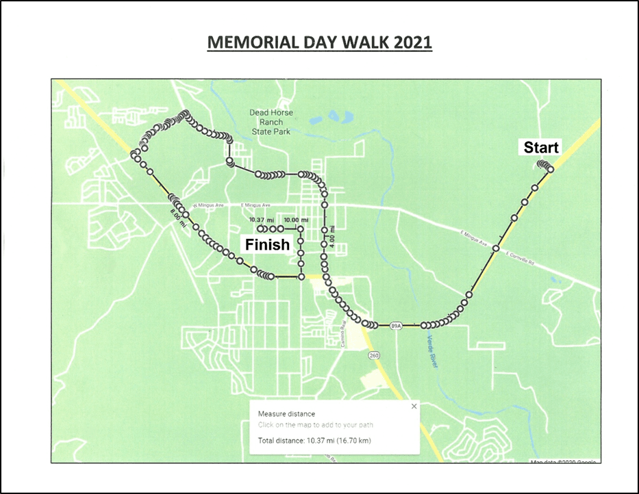 Memorial Day Veteran Appreciation Walk Map