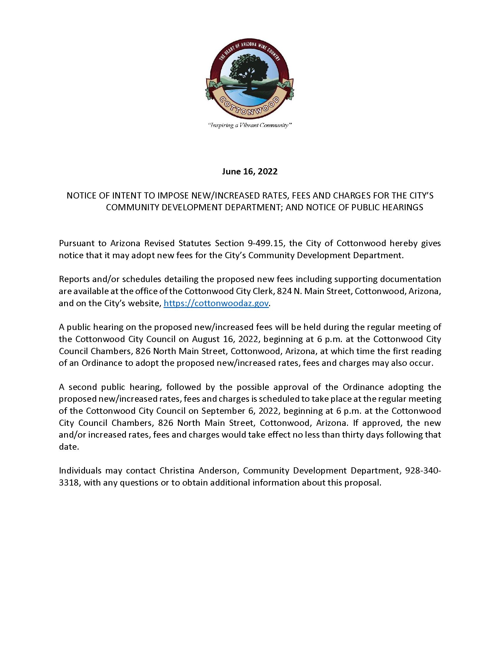 NOI Community Development Fees 2022