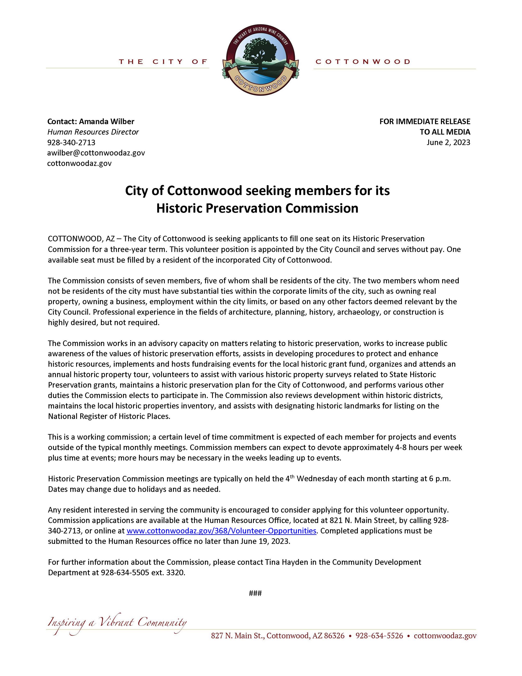 PSA- Historic Preservation Commission 6-19-23