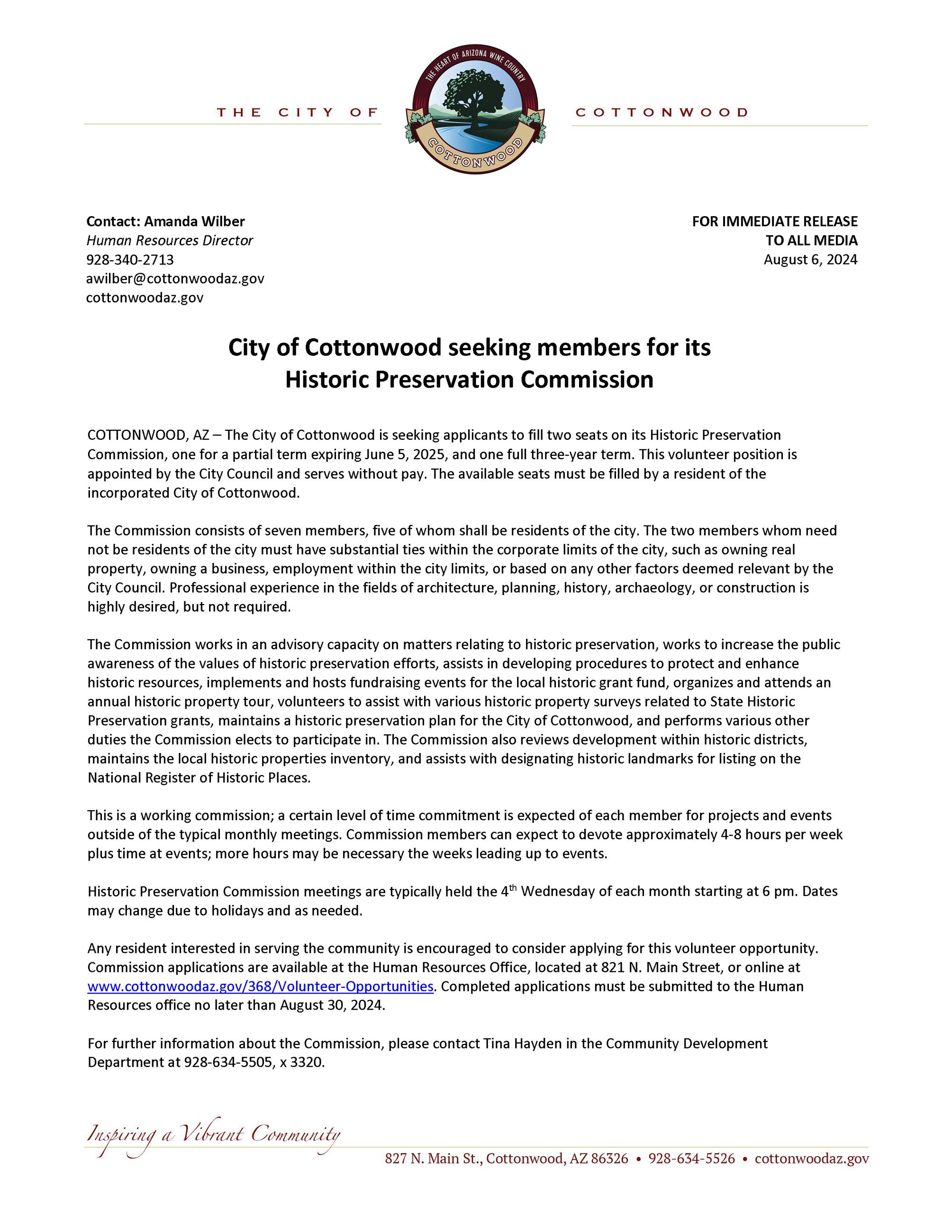 PSA- Historic Preservation Commission 8-30-24