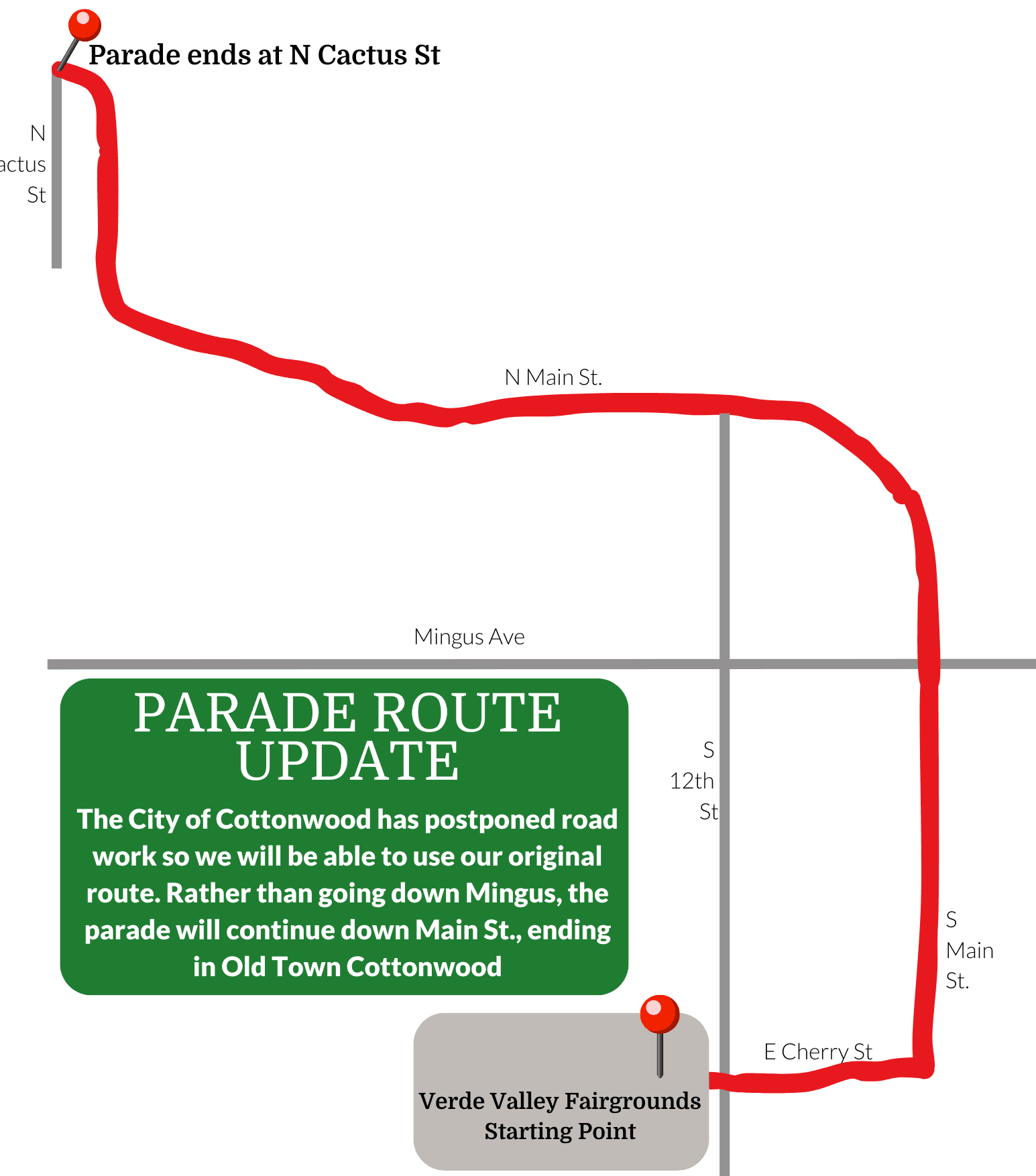 Verde Valley Fairgrounds Starting Point - Normal Route