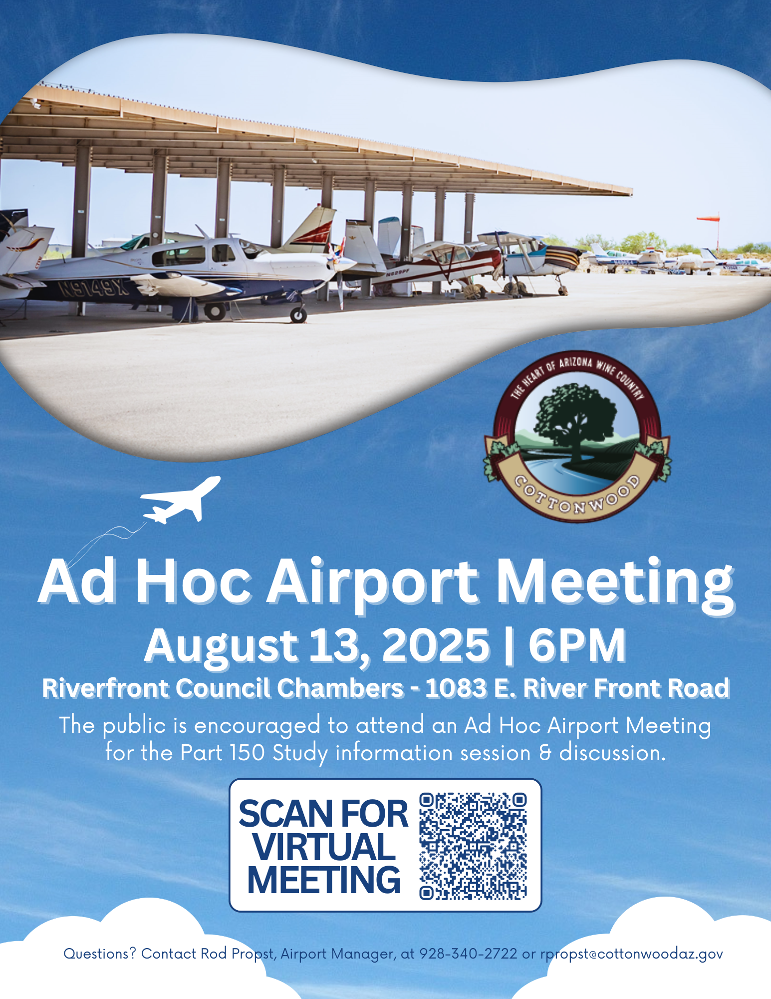 Ad Hock Airport Meeting flyer w QR